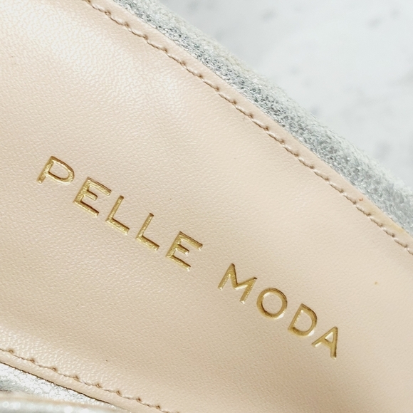 NEW Pelle Moda Onora T-strap Heeled Sandal In Silver F448 - Picture 10 of 14
